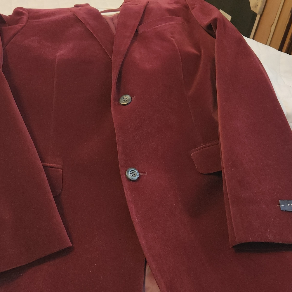 Tommy Hilfiger Burgundy Velvet Blazer - Picture 7 of 7